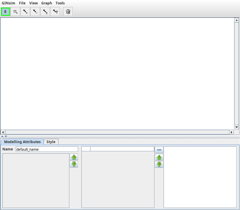 The main window of GINsim
