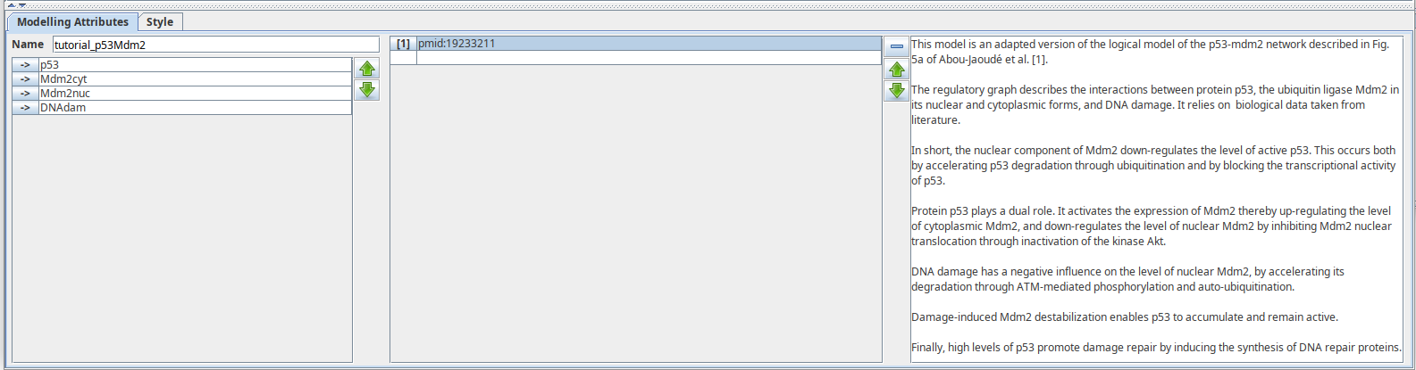 The annotation panel