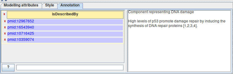 The annotation panel