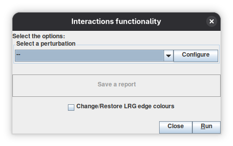 The interaction functionality dialog