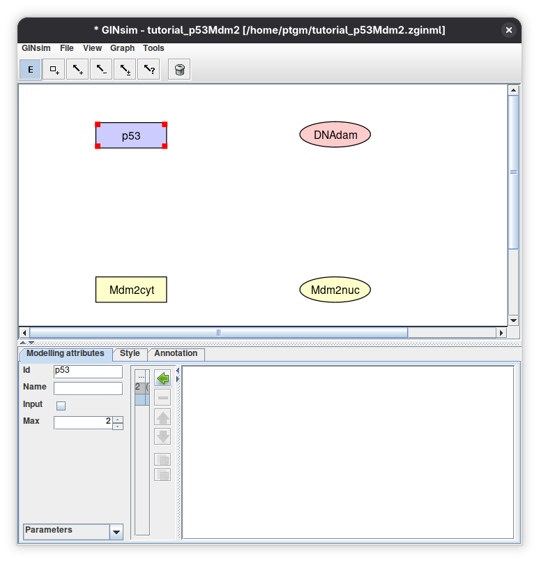 The components of the p53-Mdm2 model