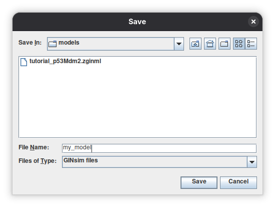 The Save as dialog