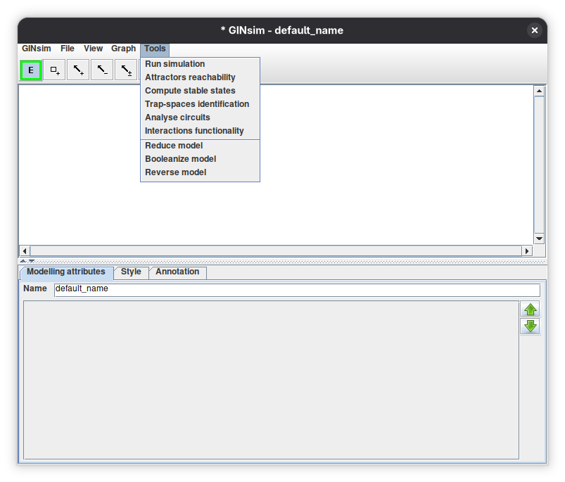 The Tools menu